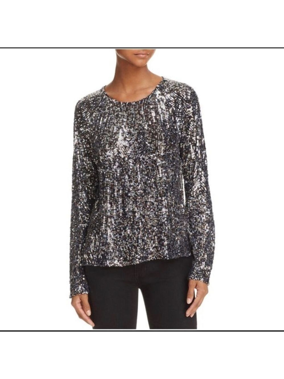 Equipment Abeline Long Bell Sleeve Sequin Top SZ S - Picture 2 of 9